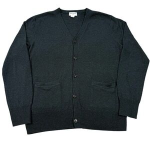 Spier & Mackay Merino Wool Cardigan Men’s Size L Black Green Button Front